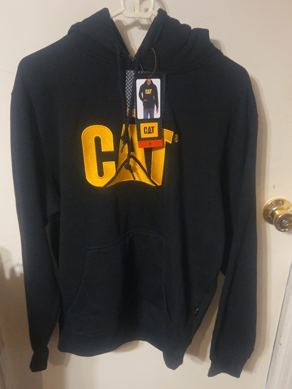 CAT Black Hoodie with Yellow CAT Logo